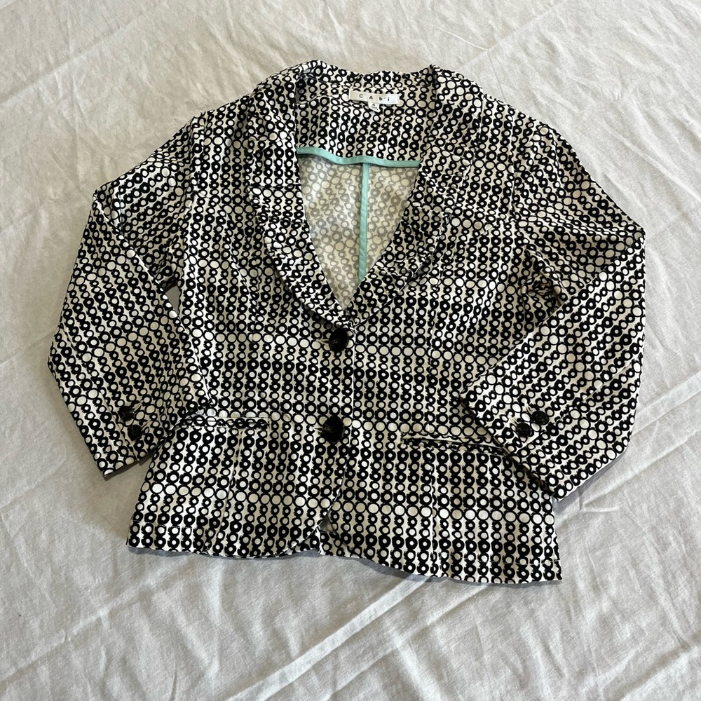 CAbi Black and White Patterned Blazer